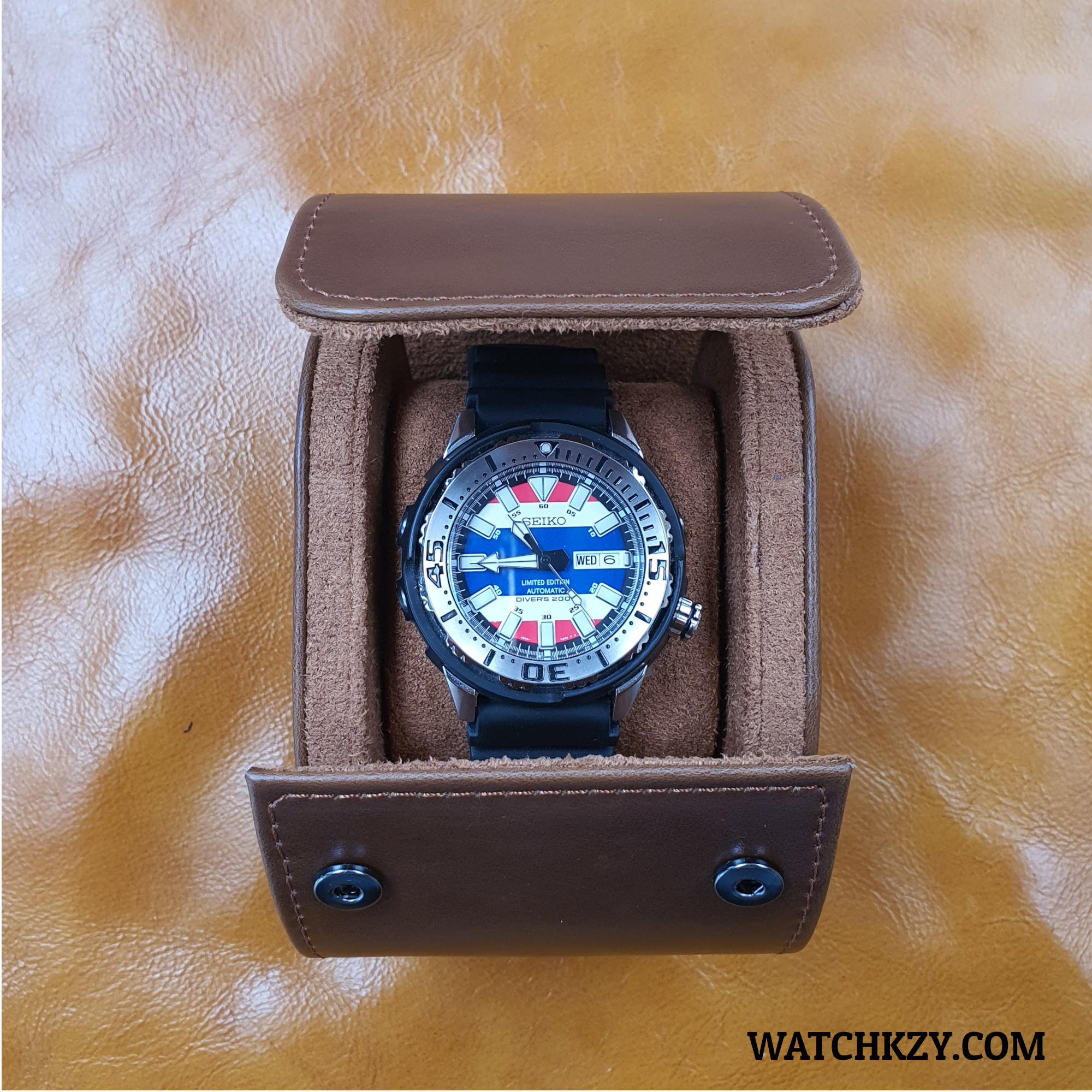 leather watch case 1 with watch 3