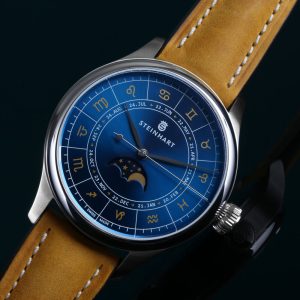 Marine 42 Moon Phase Blue Zodiac Dial 1