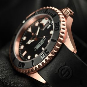 Ocean One PINK-GOLD Ceramic Diver Watch Dial Bezel 1