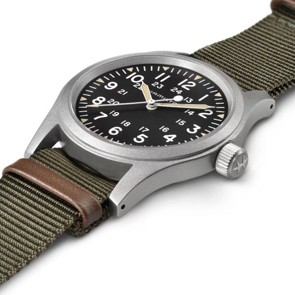 Hamilton Khaki Field detail laid view 1