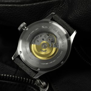 Nav B-Uhr 44 date vintage grey case back