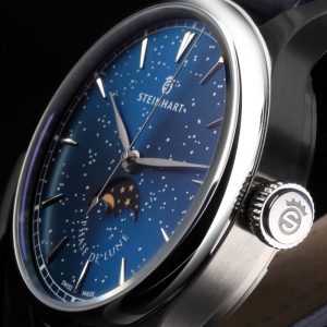 Marine 42 Moon Phase Starry Night Close up Dial 1