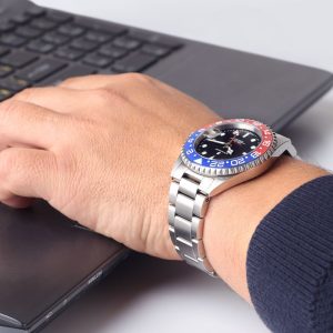 Steinhart Ocean One GMT Blue-Red PEPSI Ceramic Wrist Shot 1