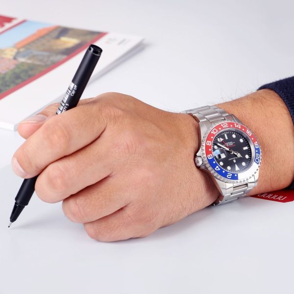 Steinhart Ocean One GMT Blue-Red PEPSI Ceramic Wrist Shot 2