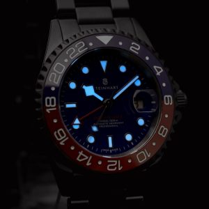 Steinhart Ocean One GMT Blue-Red PEPSI Ceramic Blue Dial Wrist Lume shot 1