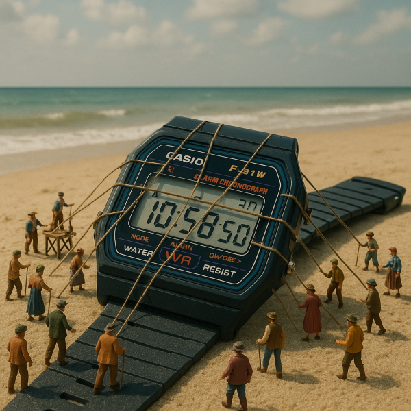 Casio F-91W Roping display AI generated